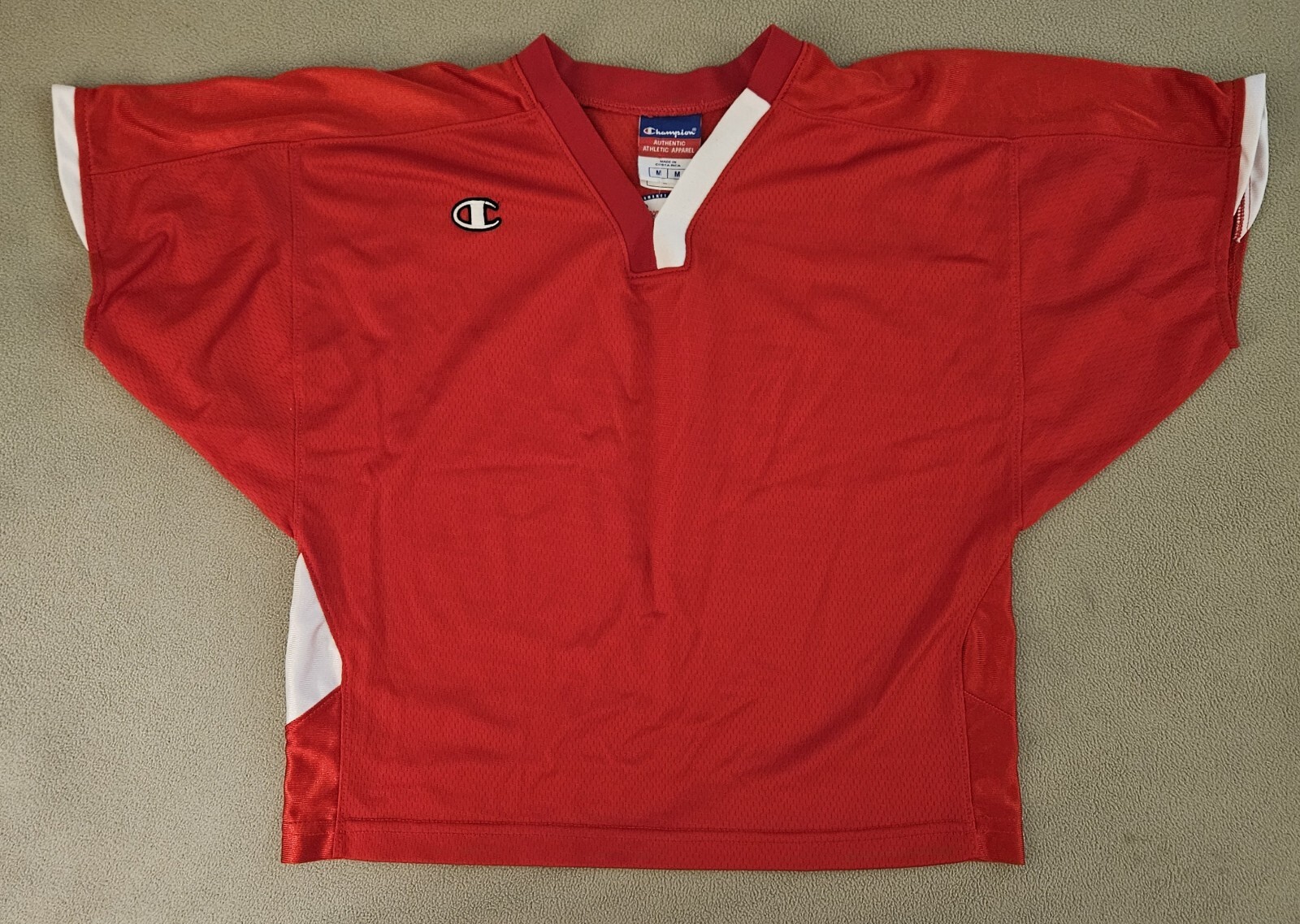 US Lacrosse By Champion Preformance Apparel Dark Red White Jersey Size Medium gallery