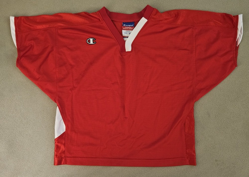 US Lacrosse By Champion Preformance Apparel Dark Red White Jersey Size Medium
