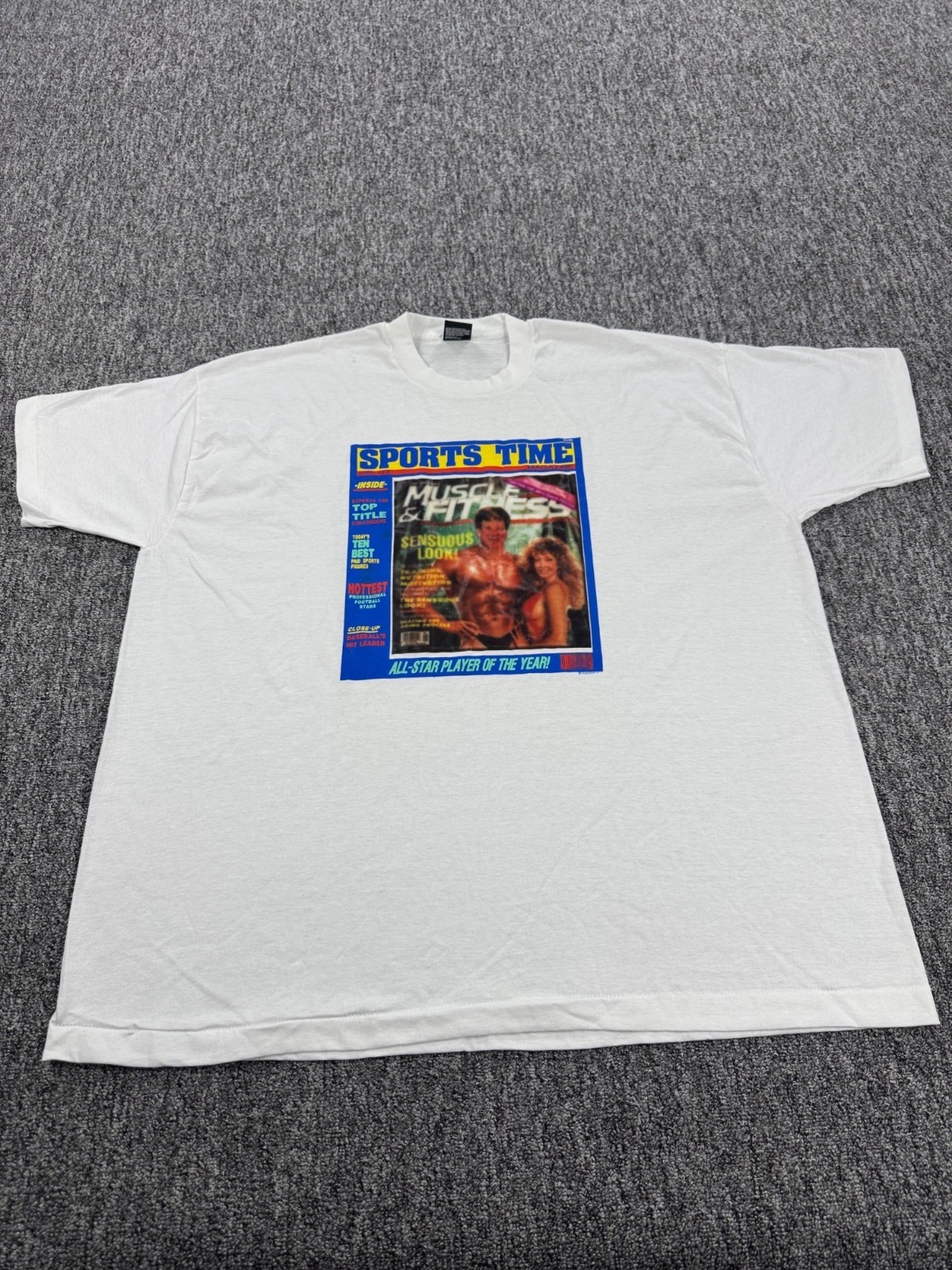 Vtg Sports Time Magazine Shirt Men 3XL Muscle Fitness Bodybuilding Made In USA gallery