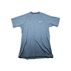 Nike Swim Dri-FIT UV Protection Heathered Blue Short Sleeve Crew T-Shirt Mens M