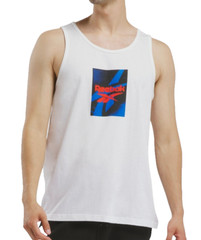 Reebok Men’s Graphic Tank, White, Large.