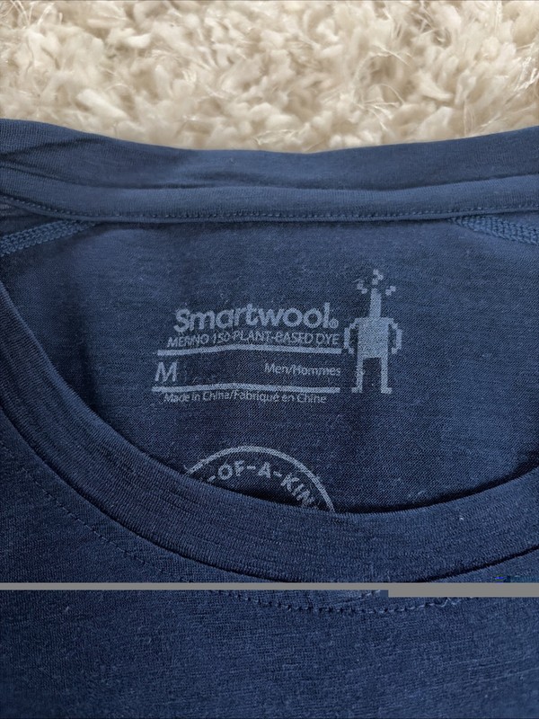 SmartWool Merino 150 Plant Based Dye Blue Long Sleeve Shirt Men Medium BaseLayer gallery