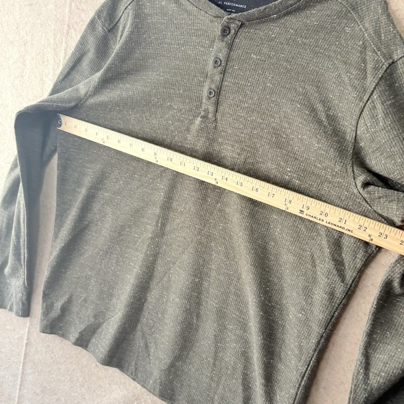 01 Algo Performance Shirt Mens XL Green Henley Quick Dry Wicking UV 40 gallery