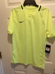 NWT Nike Soccer SS Athletic Henley T-Shirt Sz L – Neon Green / Volt – 894035 702