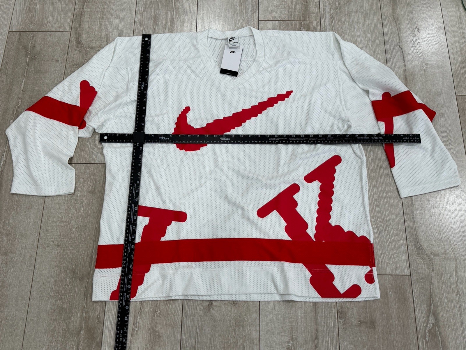 Men XL Loose New Nike Sportswear Club Oversized White Hockey Jersey HV1137-100 gallery
