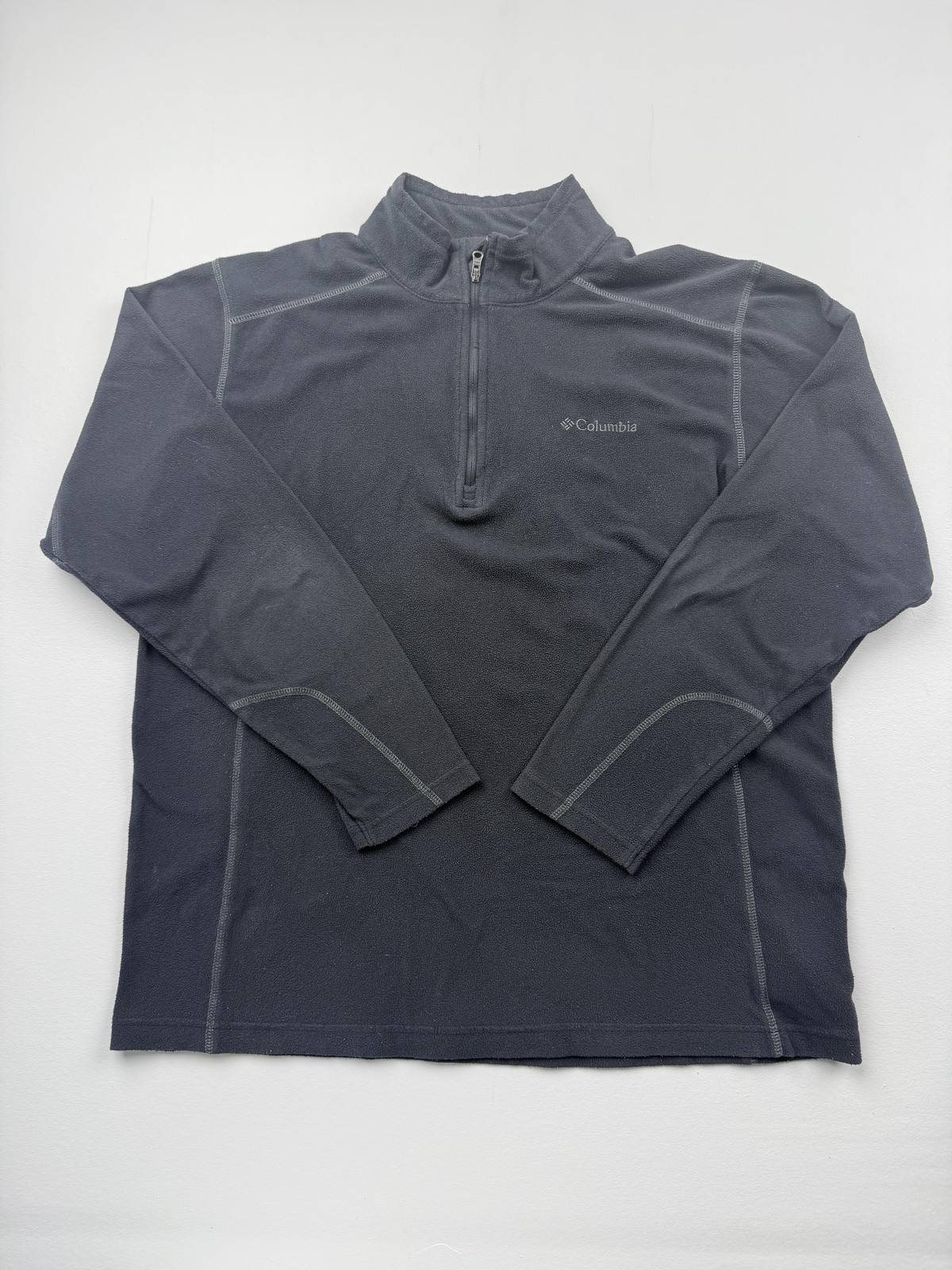 Columbia Pullover Mens Medium Black Fleece Quarter Zip Mock Neck Hiking Top gallery