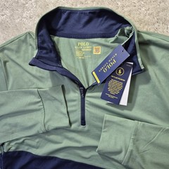 Polo Ralph Lauren Performance Pullover Top Mens Large Green Stretch Outdoor Golf