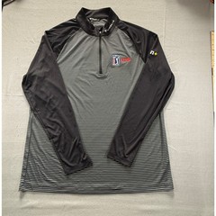 Levelwear PGA Tour Live ESPN Quarter Zip Pullover Men XL Black Striped Golf 1599
