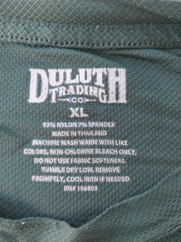 3 DULUTH Buck Performance Layer Long Nylon Thumb Crew Top Green Blue Black XL 46 gallery