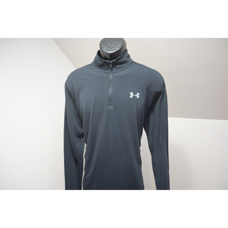 Under Armour 1/4 Zip Pullover Mens XL Black HeatGear Threadborne Active EUC gallery