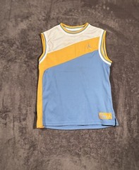 Air Jordan Basketball Top Shirt Medium Yellow And Blue 2000s