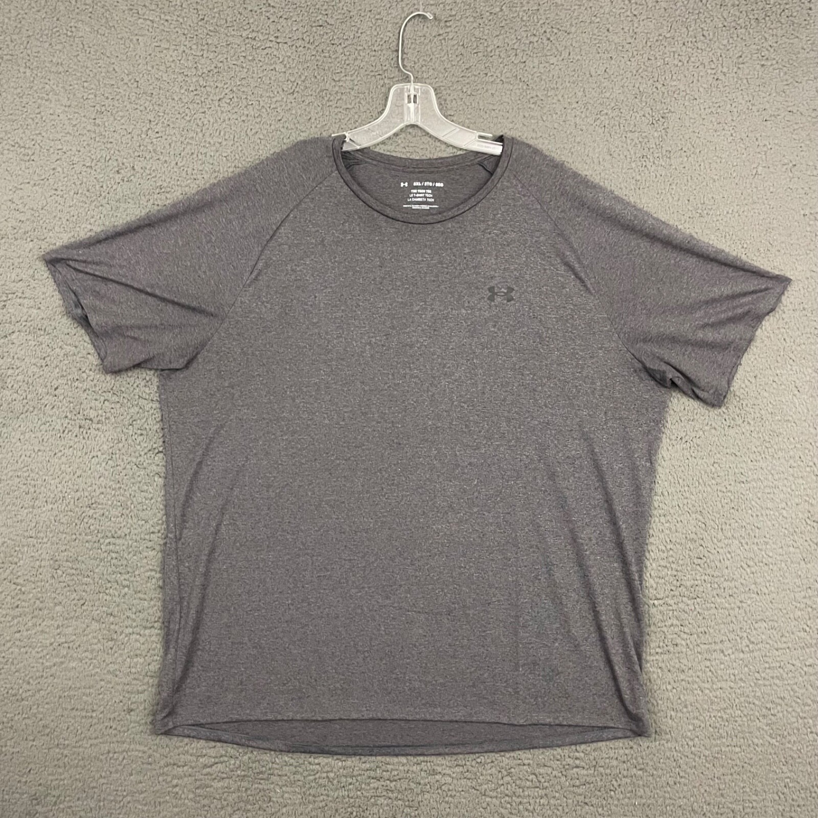 Under Armour T-Shirt Mens 3XL Gray Tech Tee Activewear Workout Sports Dad Gym gallery
