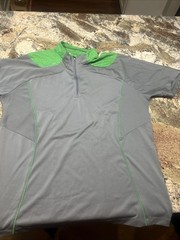 adidas Climacool XL Gray Green 1/4 Zip Mock Neck Pullover Activewear Shirt