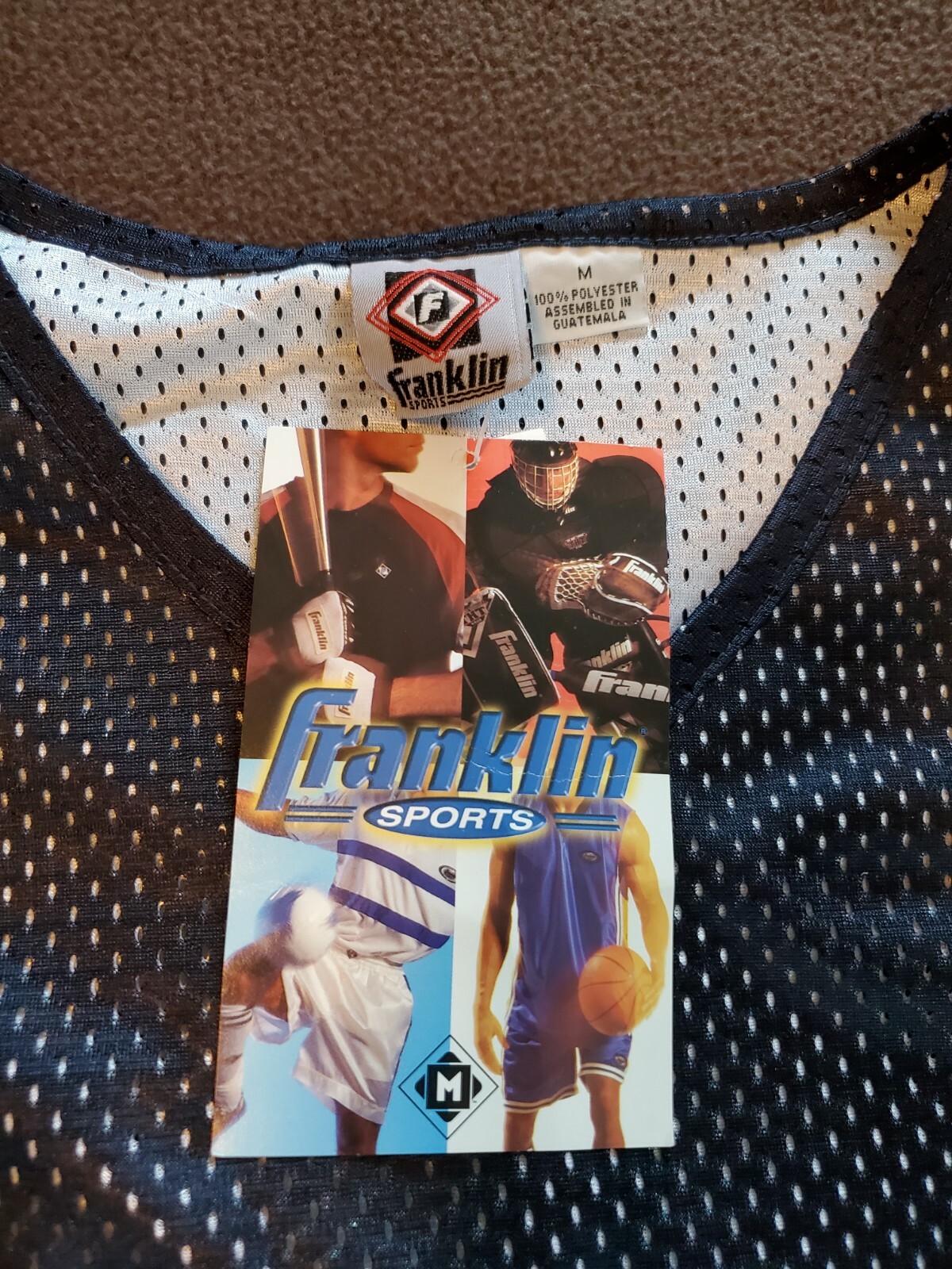 Vintage 90s Franklin Sports Mesh Basketball Jersey Black Mens Medium NEW NWT gallery