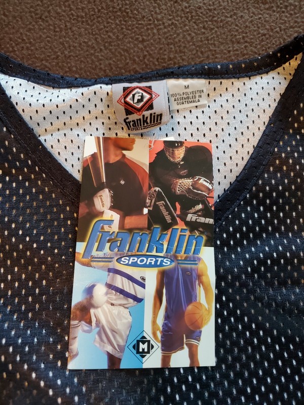 Vintage 90s Franklin Sports Mesh Basketball Jersey Black Mens Medium NEW NWT gallery
