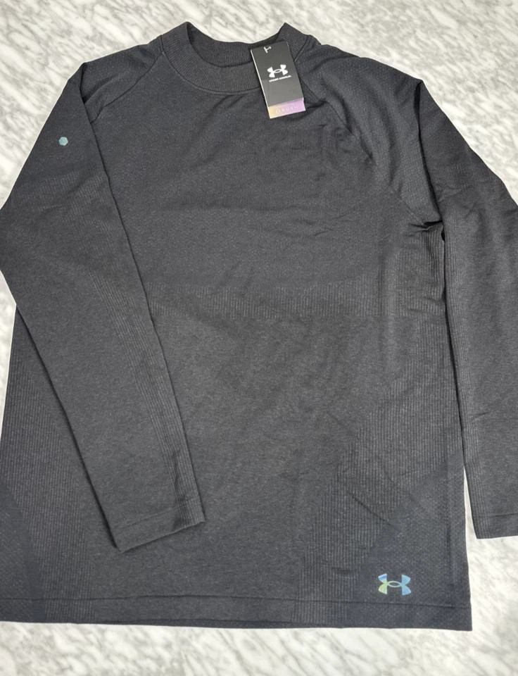 Under Armour ColdGear Rush Seamless Mock Top 1379283-001 Black Men’s Size S $100 gallery