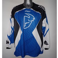 Thor Phase Jersey Shirt Men M Blue Motocross MX Racing Long Sleeve Dirt Bike y2K