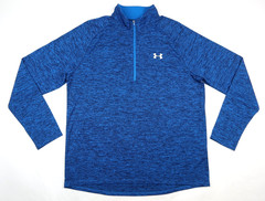 Under Armour Tech Mens 1/2 Zip Long Sleeve Pullover Sz XL Cruise Blue Black