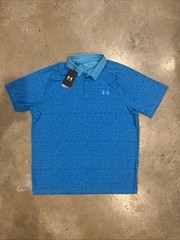 Under Armour UA Iso-Chill Heather Blue Golf Polo Men’s Size L 1377294-419