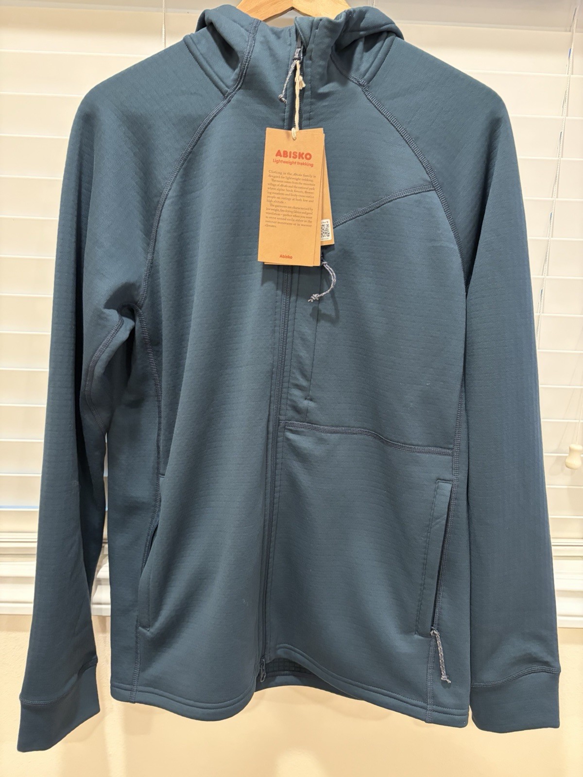Fjallraven Men’s Abisko Grid Fleece Hoodie- Mountain Blue- Size S - NWT gallery