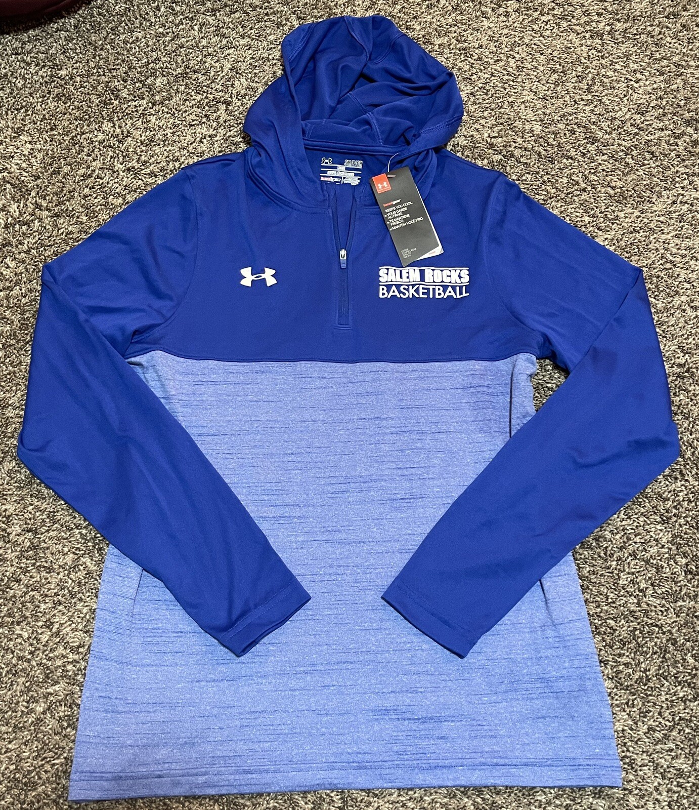 NWT Under Armour Hoodie Adult Small Blue Salem Rocks Basketball 🏀 Lightweight gallery
