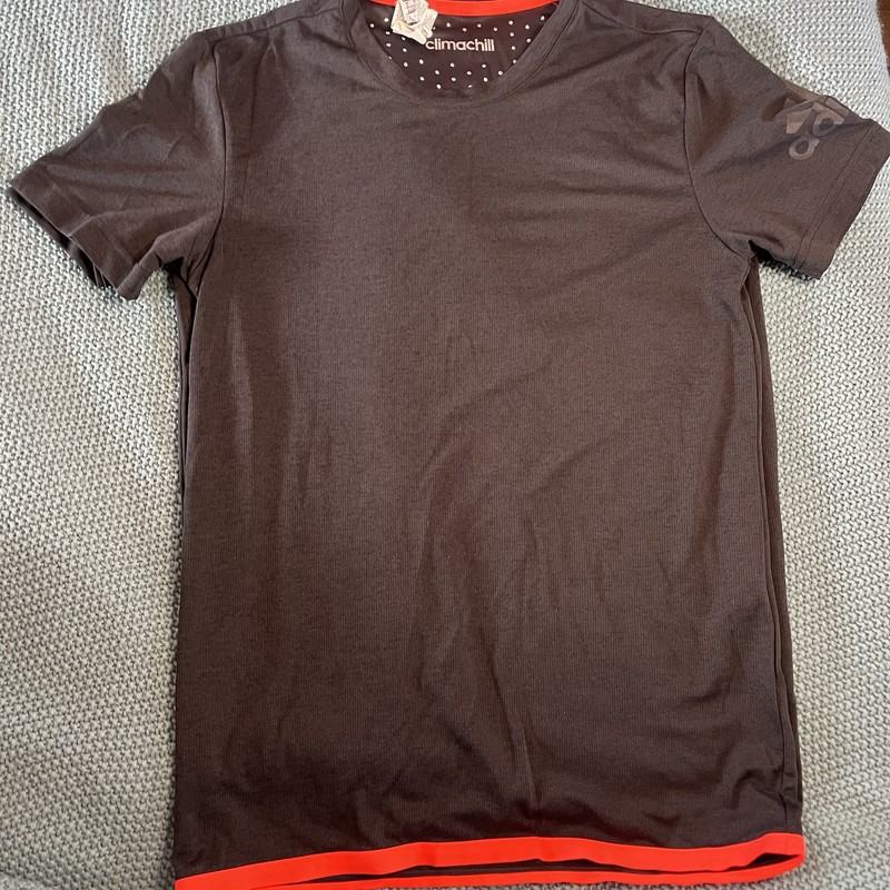 Adidas Climachill Running 3 Shirt Black Men's Size Small EUC Blue Red Gray Logo gallery