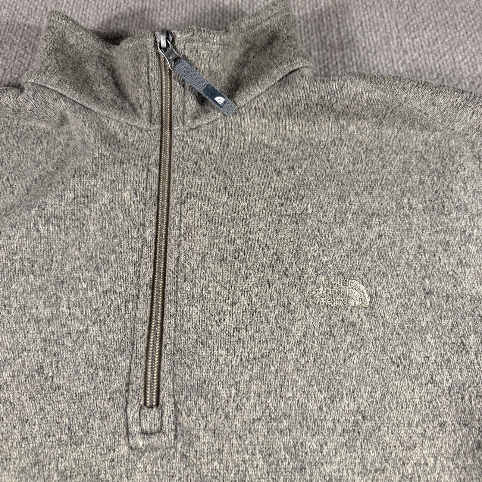 The North Face Pullover Mens XL Gray Heather Quarter Zip Fleece Style AJHS gallery