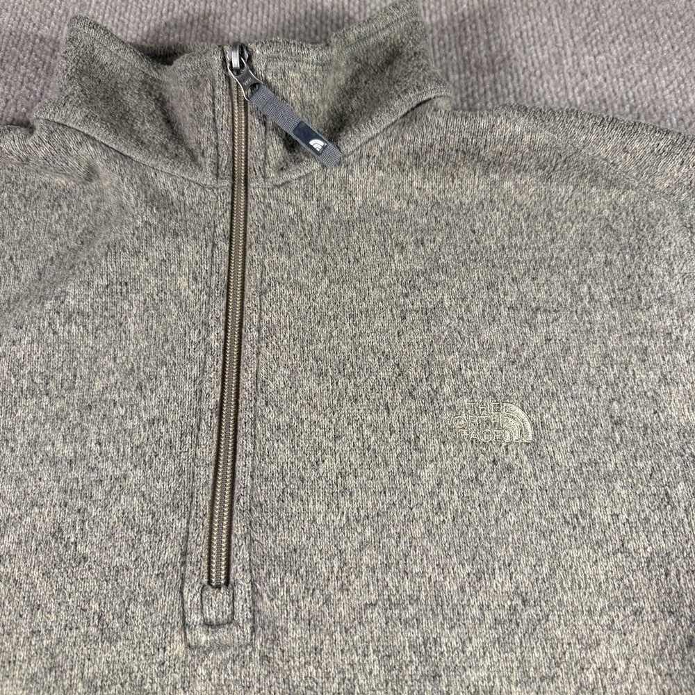 The North Face Pullover Mens XL Gray Heather Quarter Zip Fleece Style AJHS