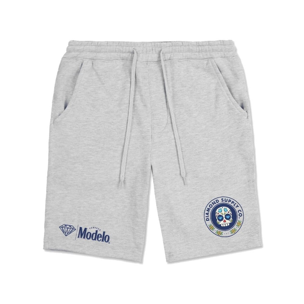 Diamond Supply Co x Modelo "Sugar Skull" Shorts (Heather Grey) Casual Short