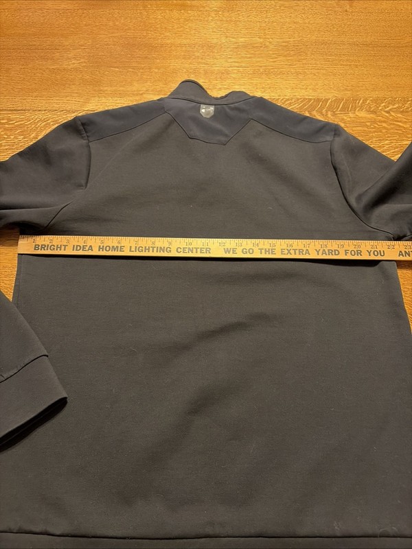 Men’s Under Armour Quarter Snap Pullover Elbow Patches Black Large gallery