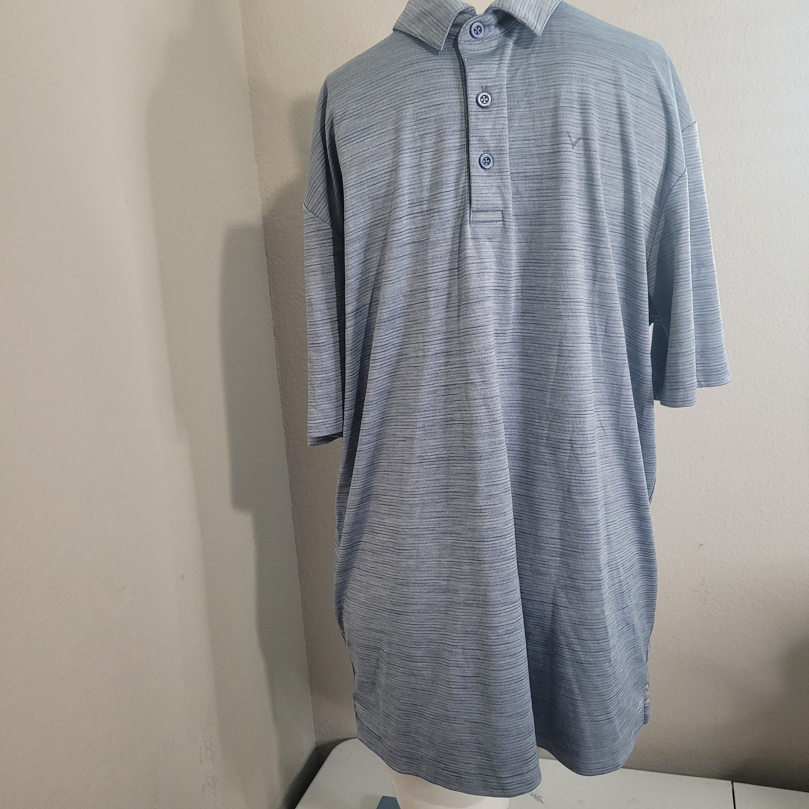 Callaway Opti Dri Large polo button athletic top shirt collar lightweight blue gallery