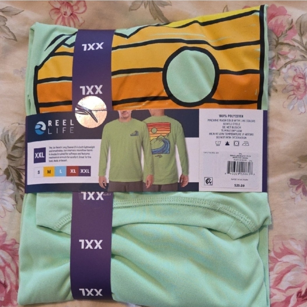 Reel Life Sun Defender Mens UV Long Sleeve T shirt XXL Jax Beach PistachioGreen gallery