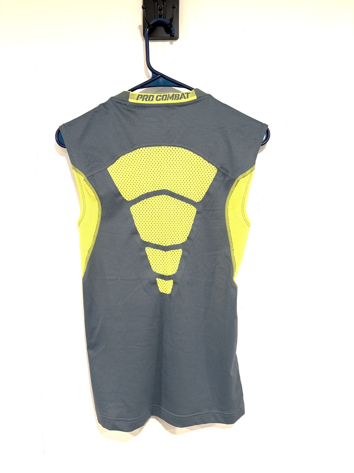 Nike Shirt Men's Small Compression Dri Fit Pro Combat Tank Gray Yellow gallery