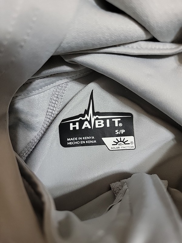 Habit Fishing Hoodie Solar Factor Long Sleeve Mens Small Gray Pullover 1/4 Zip gallery