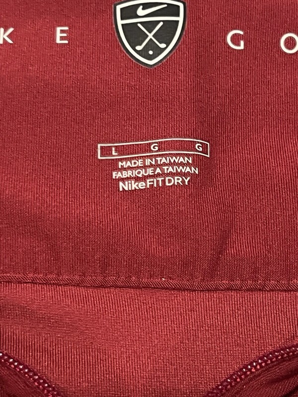 Nike Golf NikeFit Dry 1/4 Zip Size L Large Long Sleeve Burgandy and Cream gallery