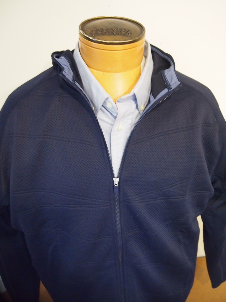 Peter Millar Orion Quilted Performance Fabric Hoodie NWT XL $250 Navy Blue