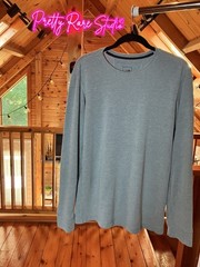 The NorthFace Long Sleeve Tee Shirt Blue Lightweight Crew Neck Men’s L #114