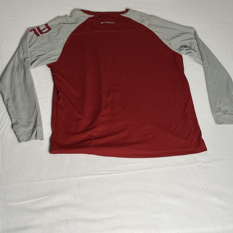 Alabama Crimson Tide Shirt Mens XL Red and Gray Omni Shade Long Sleeve Columbia gallery