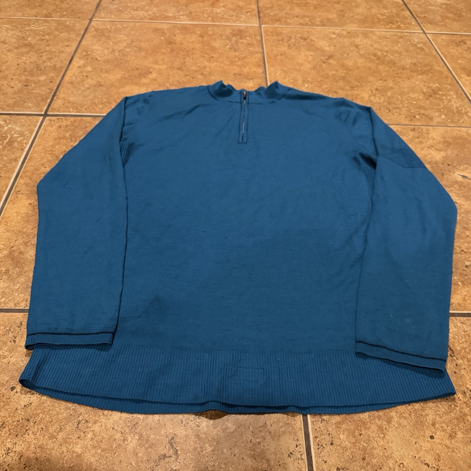 Rapha Jersey Mens XXL Blue Fixed Merino Wool Base Layer Quarter Zip Cycling gallery
