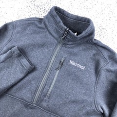 Marmot Mountain Works Pullover Mens Large Gray 1/4 Zip Fleece Hiking Outdoor
