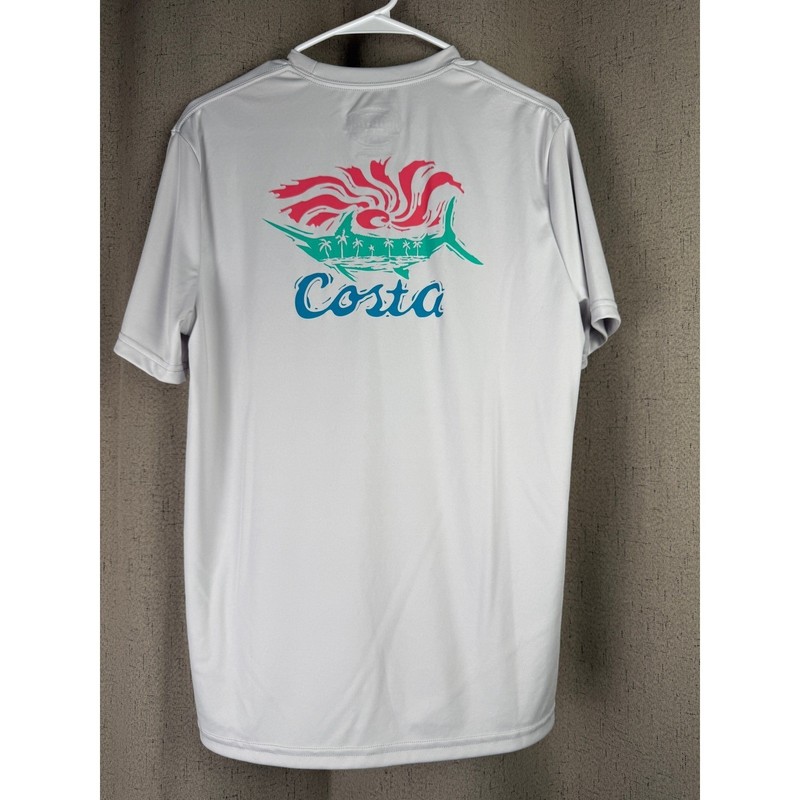 Costa Del Mar Performance Shirt Mens Small White Excellent Marlin Graphic Tee gallery