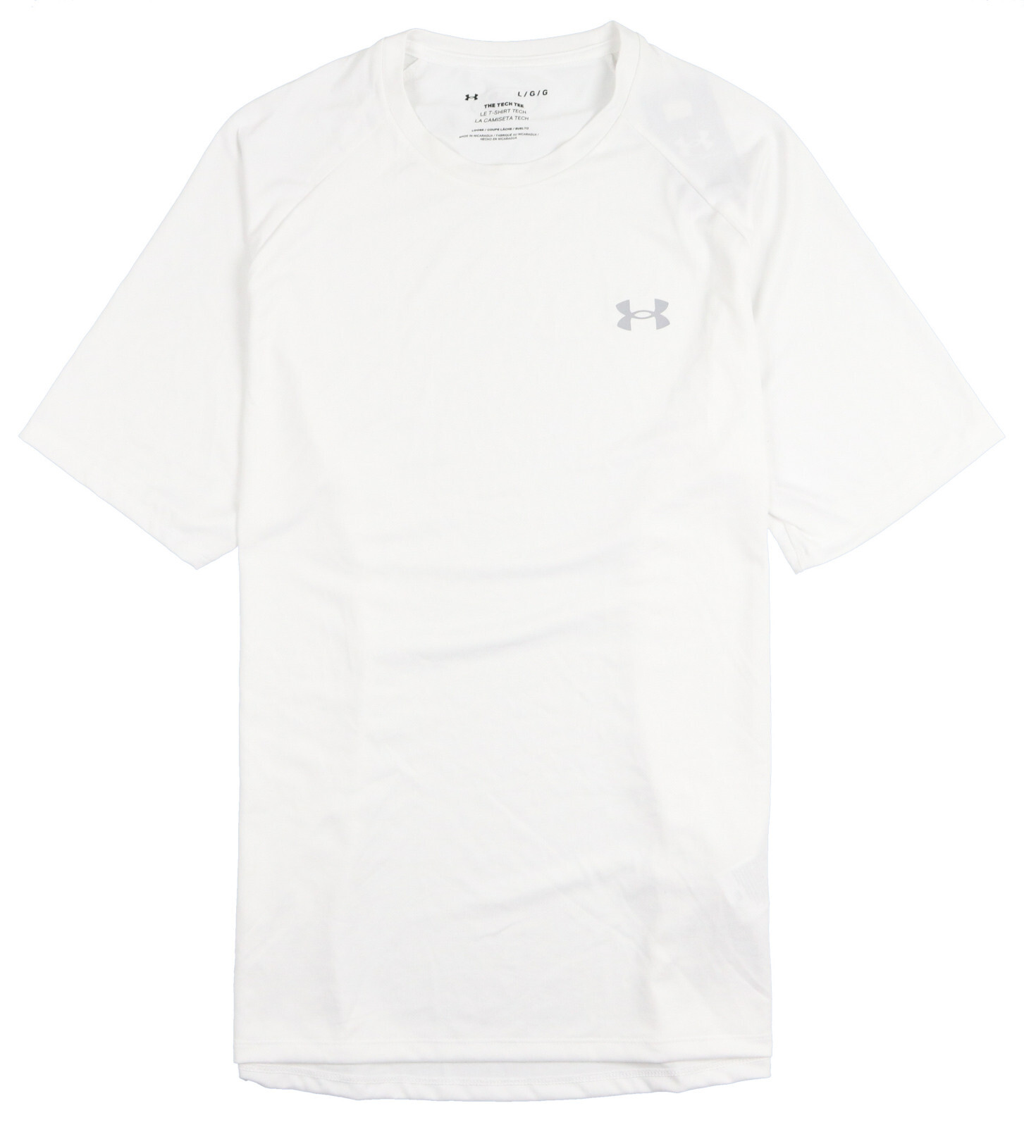 UNDER ARMOUR UA Tech 2.0 Logo Training T-Shirt sz L Large White Loose gallery