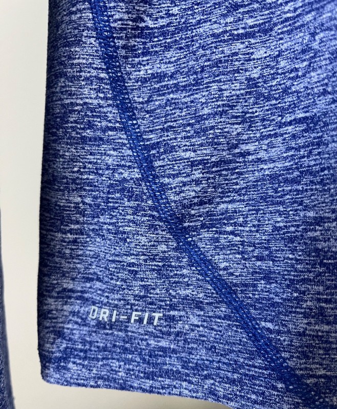 Nike Dri-Fit Running Pullover Mens Large Blue Heather/Orange 1/4 Zip 683485-457 gallery
