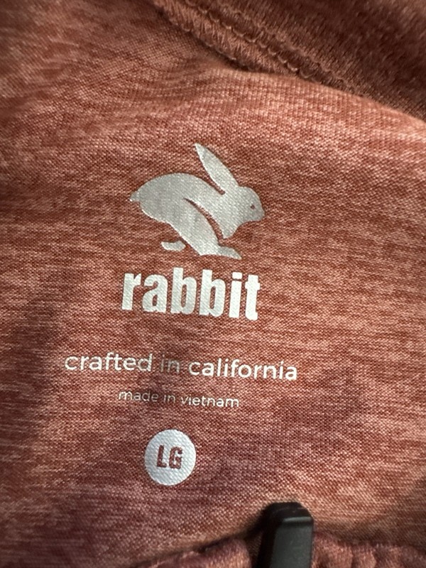 Rabbit quarter zip pullover rust heather long sleeve mens large gallery