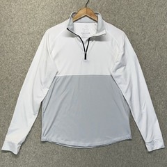 Swannies Golf Pullover Mens Small White 1/4 Zip Performance Long Sleeve