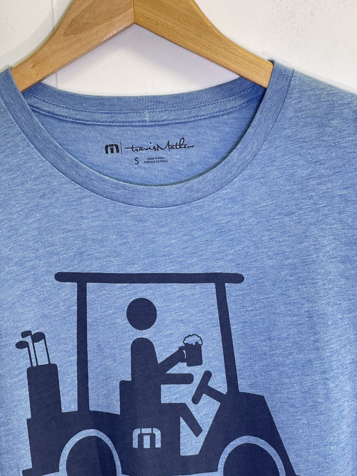 Travis Mathew Mens Shirt Blue S Mapes Short Sleeve T-Shirt Golf Cart Logo gallery