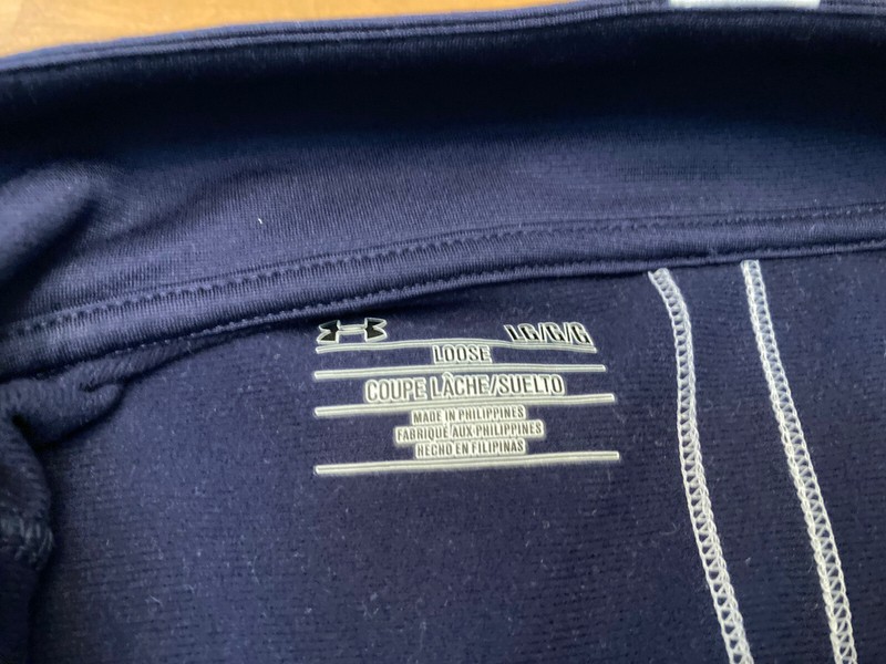 Under Armour Loose 1/4 Zip Pullover Athletic Blue Nautical Flag Emblem EUC gallery