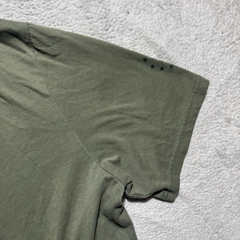 Under Armour Shirt Mens XL Loose Fit Army Green American Flag Logo HeatGear Crew gallery