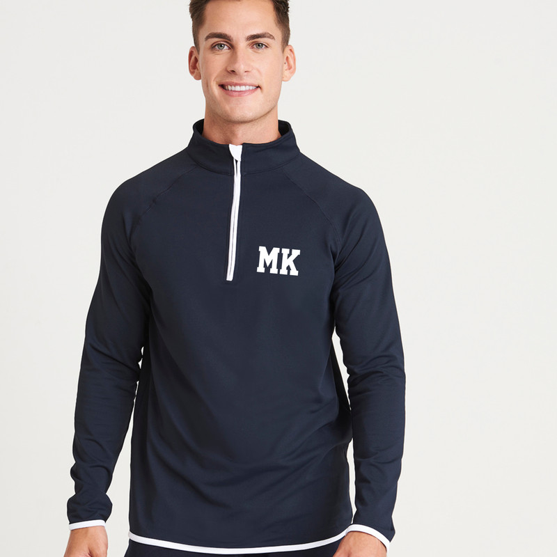 Personalised Initial 1/2 Zip Polyester Sweatshirt Sport Gym Personal Trainer Gif gallery
