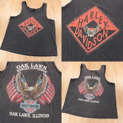 HOLOUBEK Harley-Davidson Oak Lawn tank top shirt 2XL tag vtg 90s usa made biker